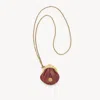 Chloé Micro Horse Medal Coin Purse Necklace In Grained Leather In Gold