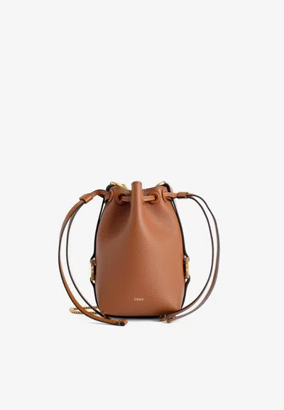 Chloé Micro Marcie Bucket Bag In Brown