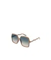 Chloé Nude Nude Green Acetate Sunglasses In Multicolor