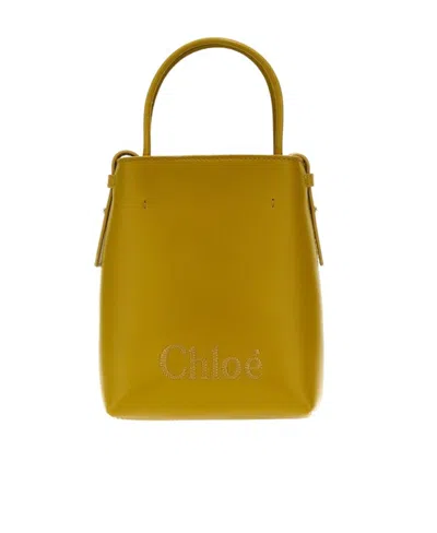 Chloé Micro Sense Tote Bag In Brown