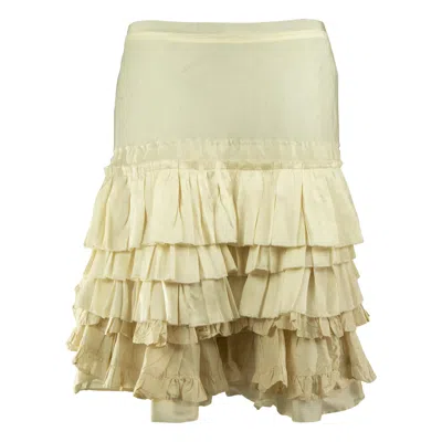 Pre-owned Chloé Mid 2000s  Pearl White Ruffled Skirt