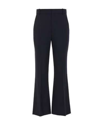 Chloé Mid-rise Cropped Tailored Trousers In Blue