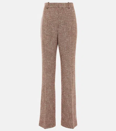 Chloé Mid-rise Wide-leg Tweed Pants In Multicolor