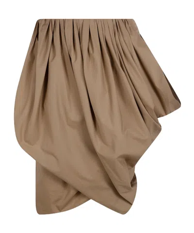Chloé Midi Asymetrical Skirt In Brown