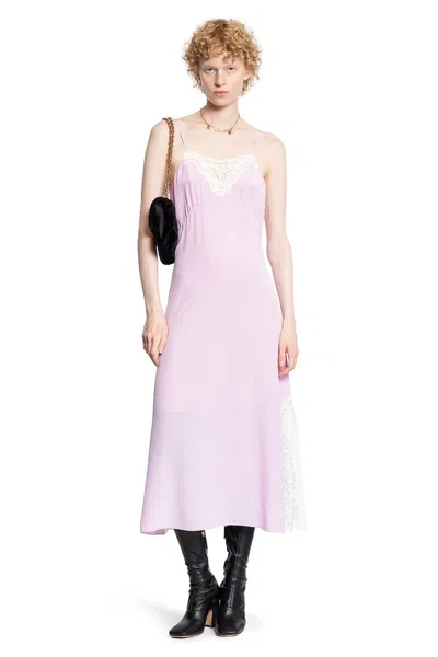 Chloé Midi Dress In Silk Crêpe De Chine And Lace