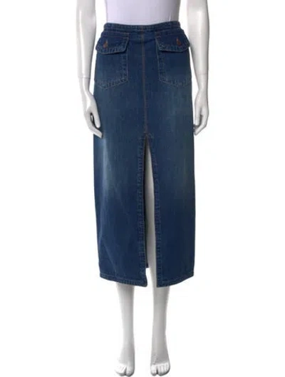 Pre-owned Chloé Midi Length Skirt In Blue