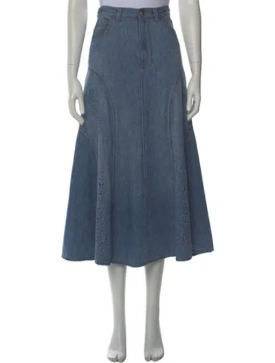 Pre-owned Chloé Midi Length Skirt In Blue