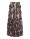 Chloé Sheer Overlay Tiered Floral Skirt
