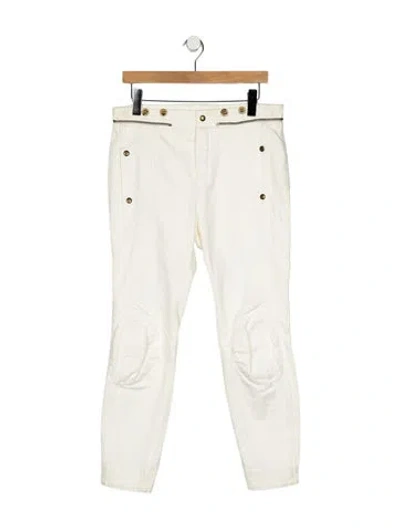 Pre-owned Chloé Mid-rise Skinny Leg Jeans In White