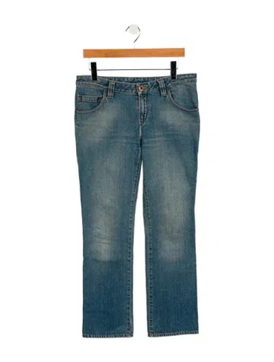 Pre-owned Chloé Mid-rise Straight Leg Jeans In Blue