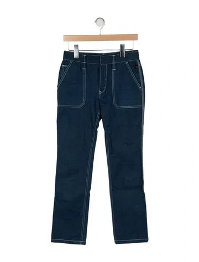 Pre-owned Chloé Mid-rise Straight Leg Jeans In Blue