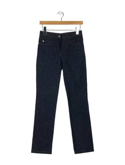 Pre-owned Chloé Mid-rise Straight Leg Jeans In Blue