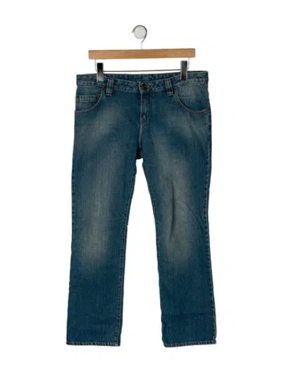Pre-owned Chloé Mid-rise Straight Leg Jeans In Blue