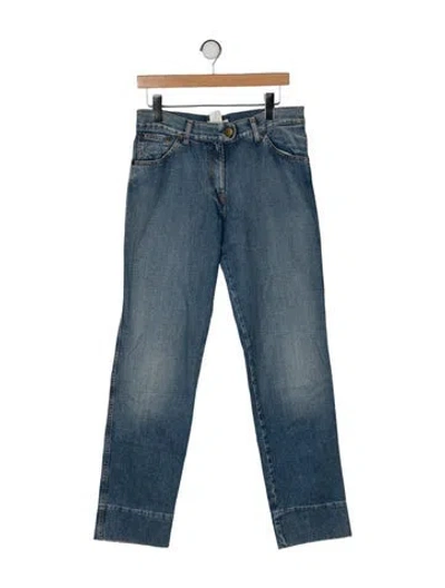 Pre-owned Chloé Mid-rise Straight Leg Jeans In Blue