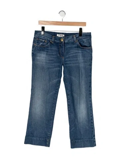 Pre-owned Chloé Mid-rise Straight Leg Jeans In Blue