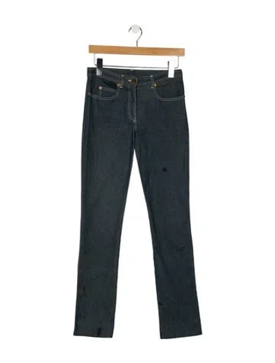 Pre-owned Chloé Mid-rise Straight Leg Jeans In Gray