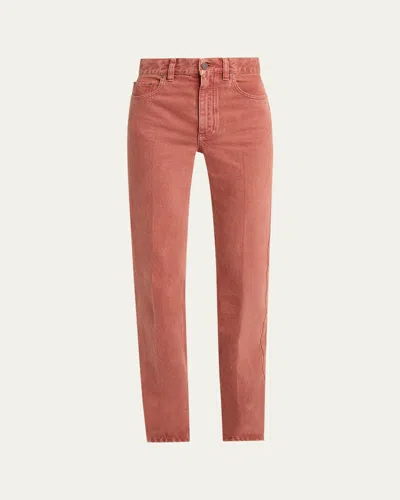 Chloé Mid-rise Straight-leg Denim Trousers In Red