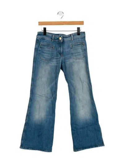 Pre-owned Chloé Mid-rise Wide Leg Jeans In Blue