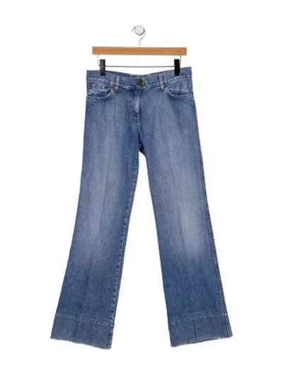 Pre-owned Chloé Mid-rise Wide Leg Jeans In Blue