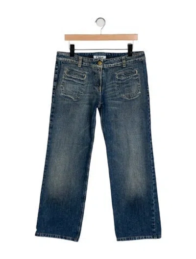 Pre-owned Chloé Mid-rise Wide Leg Jeans In Blue