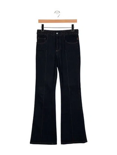 Pre-owned Chloé Mid-rise Wide Leg Jeans In Blue