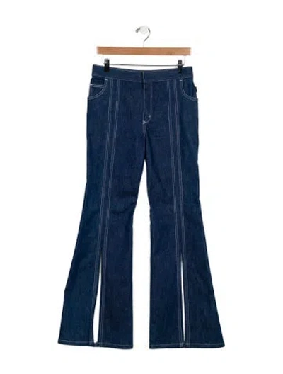 Pre-owned Chloé Mid-rise Wide Leg Jeans In Blue