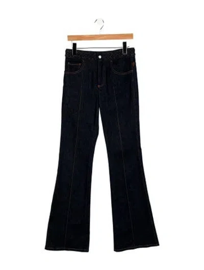 Pre-owned Chloé Mid-rise Wide Leg Jeans In Blue