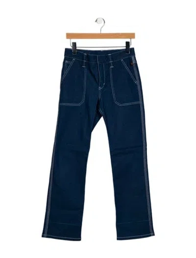 Pre-owned Chloé Mid-rise Wide Leg Jeans In Blue