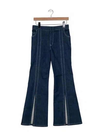 Pre-owned Chloé Mid-rise Wide Leg Jeans In Blue
