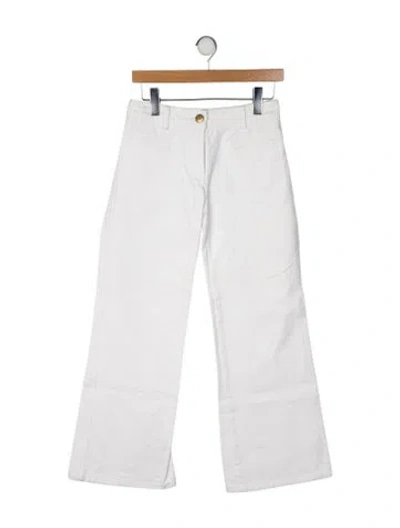 Pre-owned Chloé Mid-rise Wide Leg Jeans In White