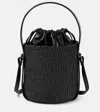 Chloé Mifuko Small Leather-trimmed Paper Bucket Bag In Black