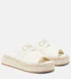 Chloé Mila Logo-embroidered Canvas Espadrille Slides In White