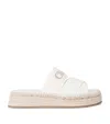 Chloé Mila Logo-embroidered Canvas Espadrille Slides In White
