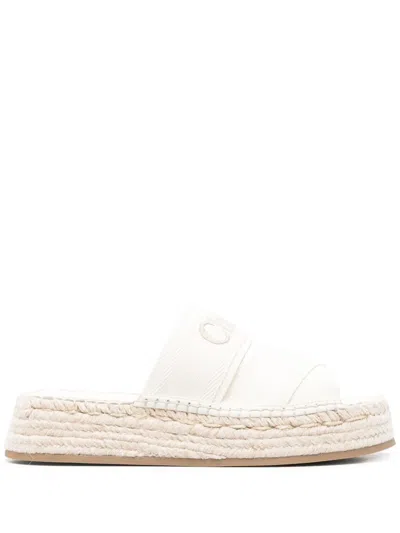 Chloé Mila Espadrille Slides In Neutrals