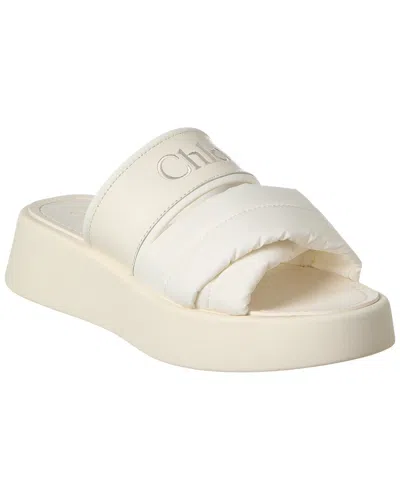 Chloé Mila Leather Platform Sandal In White