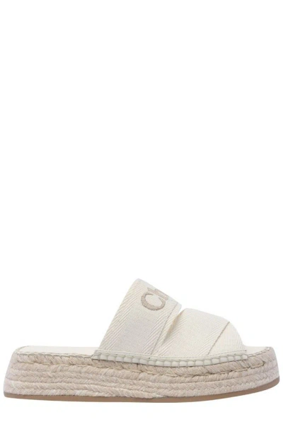 Chloé Logo-embroidered Espadrilles In Neutrals