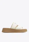 Chloé Women's Mila Leather Flatform Sandals In White