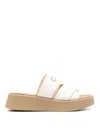 Chloé Women's Mila Leather Flatform Sandals In Beige