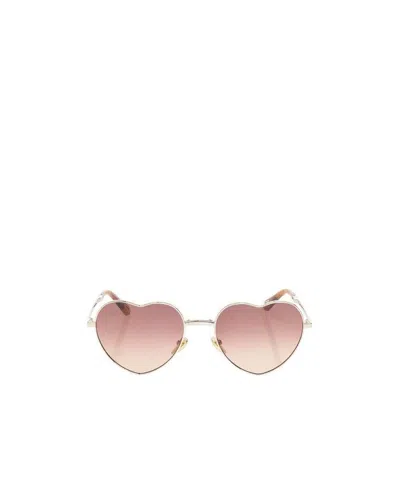 Chloé Milane Heart-frame Sunglasses In Pink