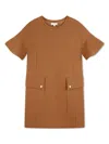Chloé Panelled Cotton Dress In Brown
