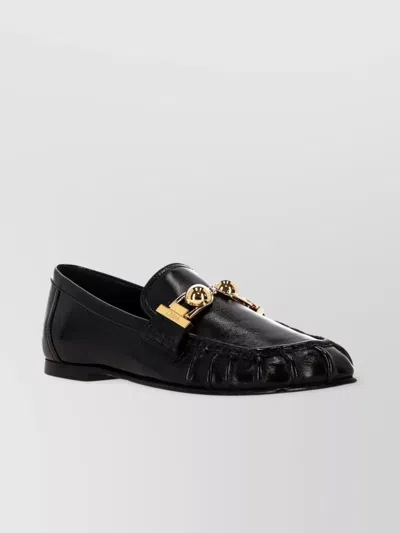 Chloé Miles Metallic Detail Loafers In Black