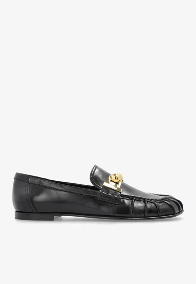 Chloé Miles Square-toe Leather Loafers In Black