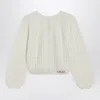 Chloé Milk-colored Wool And Knit Cardigan In White