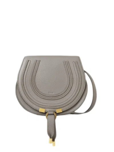 Chloé Mini Adjustable Shoulder Bag With Antique Brass Finish In Gray
