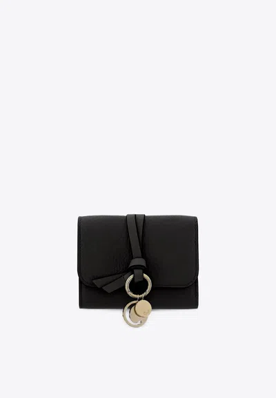 Chloé Mini Alphabet Tri-fold Wallet In Black