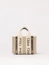 Chloé Structured White Handbag With Bold Branding In Beige