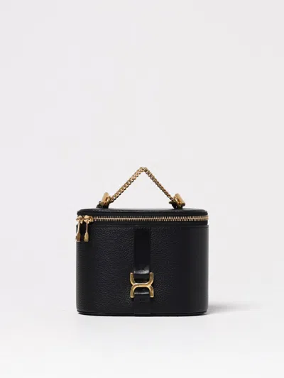 Chloé Small Marcie Vanity Leather Shoulder Bag In Black