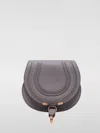 Chloé Chloe Small Marcie Grained Calfskin Saddle Bag In Black In 灰色