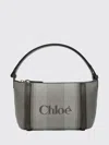 Chloé Carry Striped Canvas Shoulder Bag In Gray