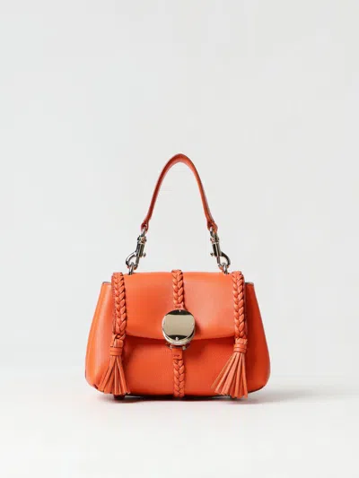 Chloé Chloe Mini Penelope Soft Shoulder Bag In Orange